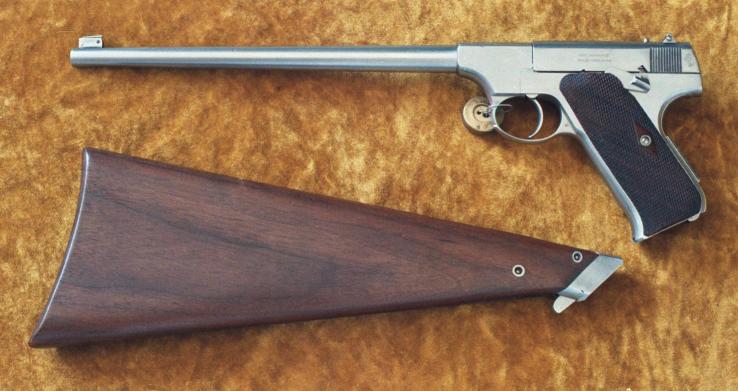Experimental Colt Woodsman with 10 inch barrel and Detachable Shoulder Stock